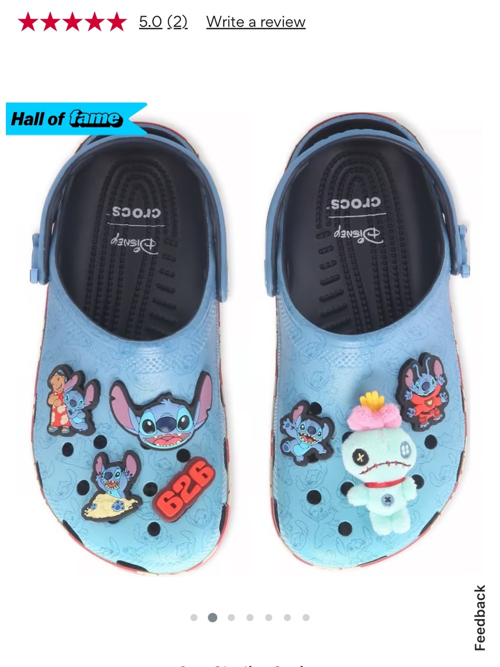 CROCS Light Blue Lilo & Stitch Character Jibbitz Clogs
